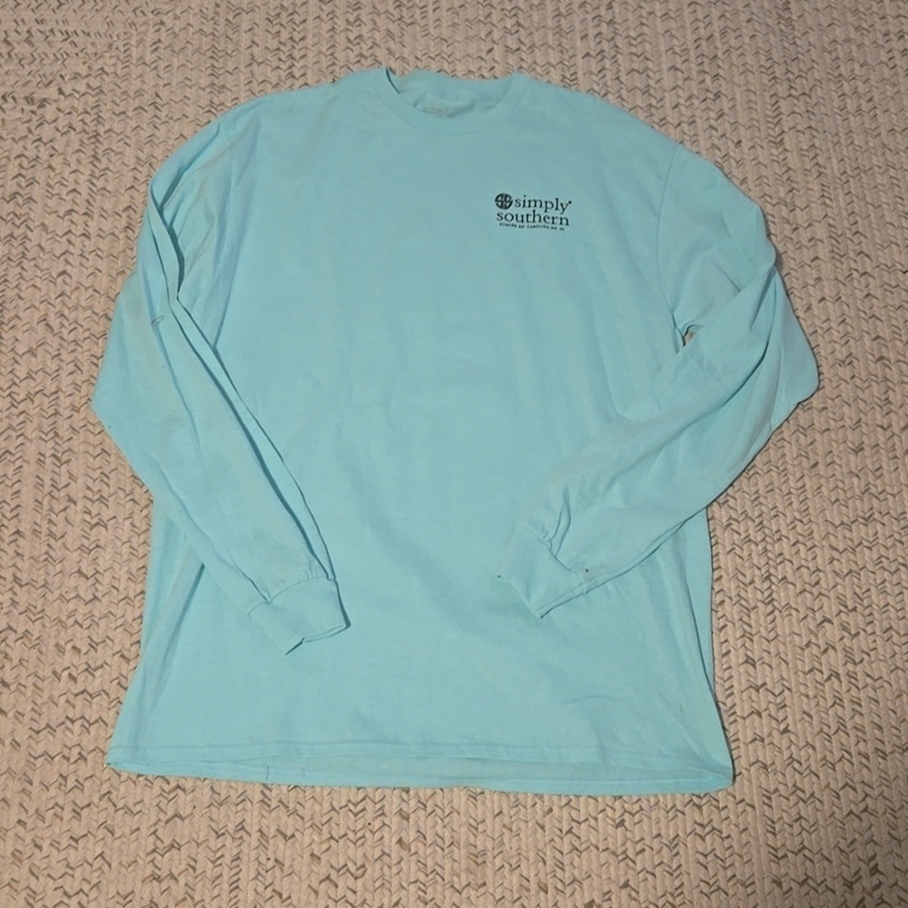NWOT Simply Southern Snowman Long Sleeve Shirt - Blue - Picture 2 of 3